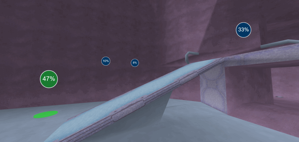 Staying far enough away from the wall prevents your teammate from spawning out into bottom rockets or main room